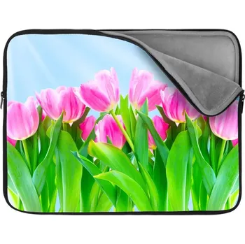 pouzdro na notebook Sablio Obal na notebook Růžové tulipány - 17"