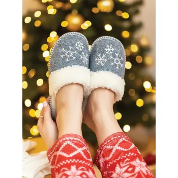 Dámské pantofle Dámské papuče model 22 vločka filcová, VELIKOST 36