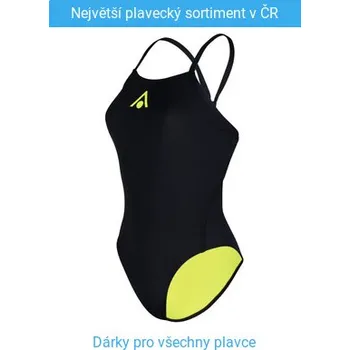 Dámské plavky Aqua Sphere Essential Tie Back Black/Yellow XL - UK38