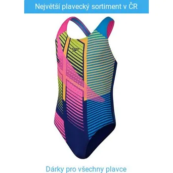 Dívčí plavky Speedo Digital Placement Splashback Girls Navy/Pink 176cm