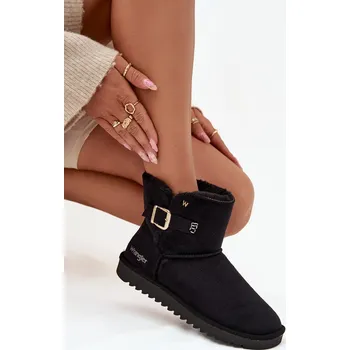 Dívčí sněhule Dámské sněhule Wrangler s přezkou – černé Velikost: 38