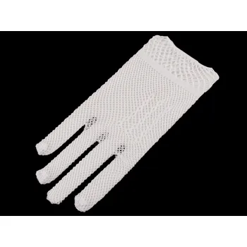 Rukavice Společenské rukavice síťované / gotik, velké, 2 bílá