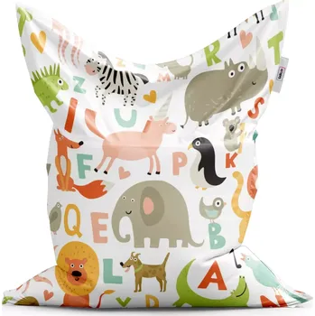 Sedací pytel Sablio Sedací vak Classic Zoo abeceda - 150x100 cm