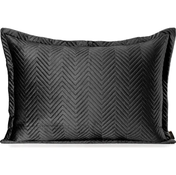 PREMIUM Povlak na polštář SIMONA z měkkého a matného sametu prošívaný do vzoru rybí kosti