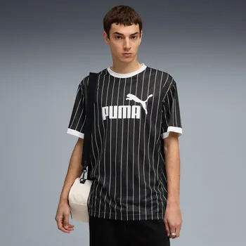 Pánské oblečení Pánský dres PUMA ESS STRIPED JERSEY 688263-01 ČERNÁ 4XL
