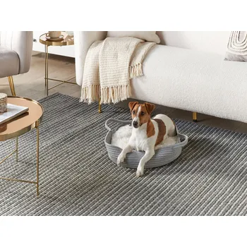 Pelíšek pro psa Postel pro psa šedá bavlna polyester ø 44 cm měkká výplň kulatý pelech pro domácí zvířata Beliani