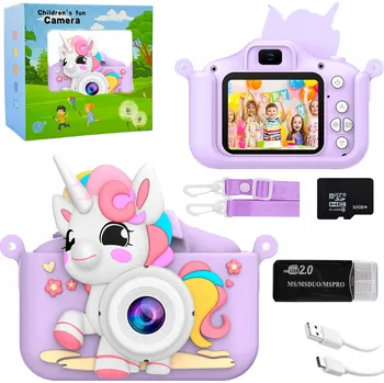 Digitální kompakt Dětský digitální fotoaparát Melodrama jednorožec 40 Mpx fialový