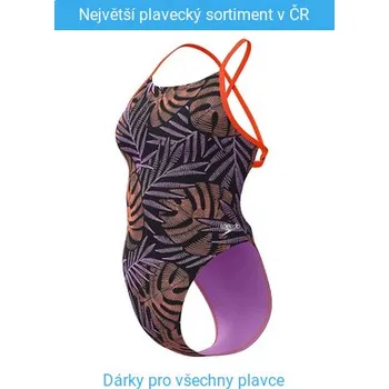 Dámské plavky Speedo Allover Digital Tie Back Orange XL - UK38