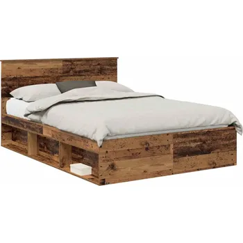Postel Rám postele Staré dřevo 140 x 190 cm Masivní borové dřevo