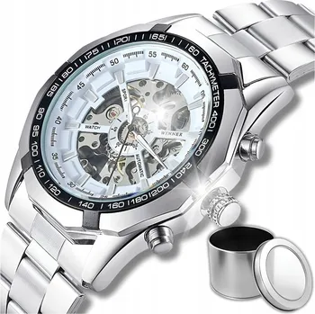 Hodinky MECHANICKÉ PÁNSKÉ HODINKY AUTOMATICKÉ OCELOVÉ LUXUSNÍ WINNER