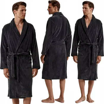 Pánský župan Elegantní pánský župan s kapsami, měkký, na zavazování ATLANTIC - M/L