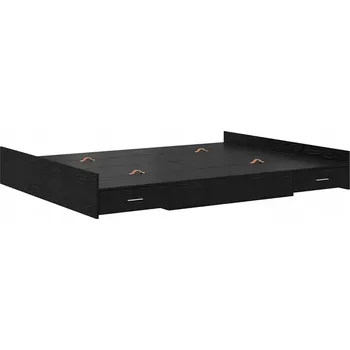 Postel Rám postele s úložným prostorem Černý dub 140 x 200 cm