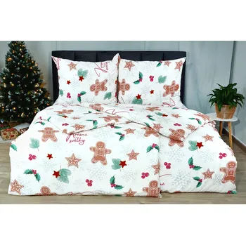 Povlečení Vánoční Bavlněné povlečení PLUS prodloužené PARNA bílé