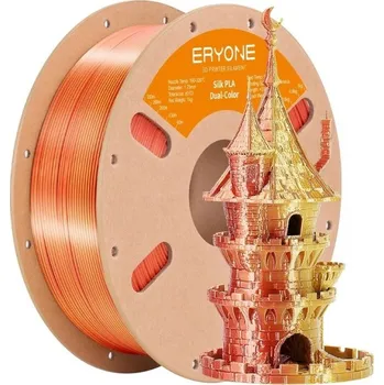 Duální hedvábný filament 1,75 mm Zlatá a oranžová 3 kg Lesklý přechod pro dekorativní modely hladké vrstvy přesné tvoření