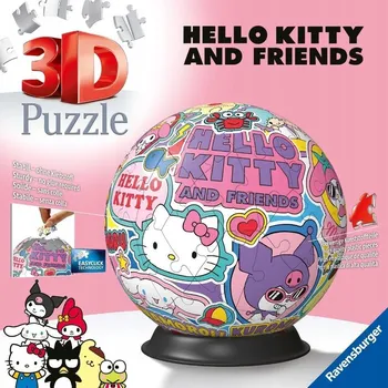 RAVENSBURGER PUZZLE 3D Puzzle Koule Hello Kitty, 72 dílků, 6+