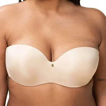 Podprsenka Triumph podprsenka bardotka, balkonetka béžová velikost 85B