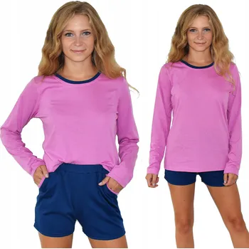 Dámské pyžamo Dámské pyžamo z bavlny elegantní Dlouhý rukáv, krátké kalhoty, pohodlné L