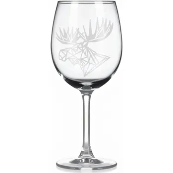 Sklenice Sklenice na víno s geometrickými motivy zvířat – los (hlava)