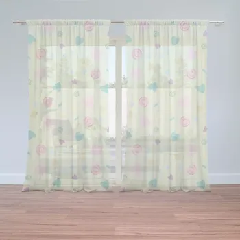 Záclona Sablio Záclony Srdíčka a spirály: 2ks 150x250cm