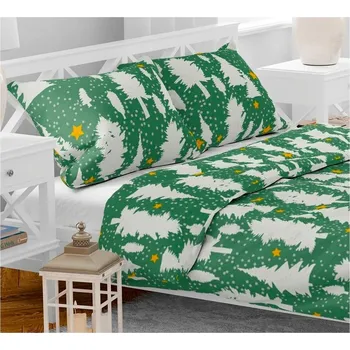Povlečení Bavlněné deluxe povlečení KARAMA GREEN WOODS 140x200 cm