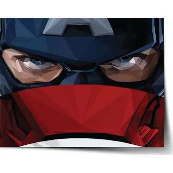 Plakát Sablio Plakát Kapitán Amerika pohled přes štít - 60x40 cm