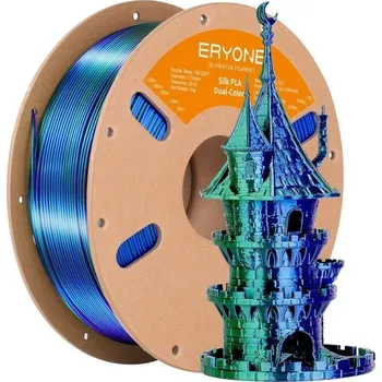 Duální hedvábný filament 1,75 mm Modrá a zelená 3 kg Lesklý přechod pro dekorativní modely hladké vrstvy přesné tvoření