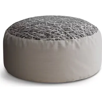 Taburet Sablio Taburet Circle Bílá vlákna: 38x48 cm