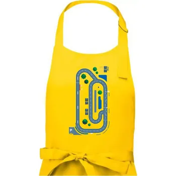 Kuchyňská zástěra Závodní dráha - Rodiče - Masáž - Pánská zástěra na vaření - Univerzální velikost ( Žlutá )