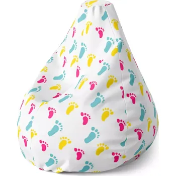 Sedací pytel Sablio Sedací vak Pear Obtisk nožiček - 70 x 95 x 15 cm