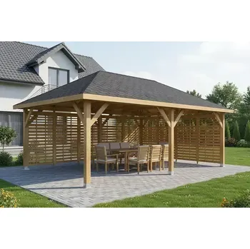 Pergola Dřevěná pergola Altán Viktoria XXL+Bergamo 390x640
