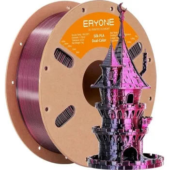 Duální hedvábný filament 1,75 mm Černá a růžová 3 kg Lesklý přechod pro dekorativní modely hladké vrstvy přesné tvoření