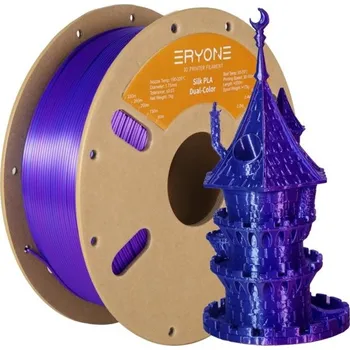 Duální hedvábný filament 1,75 mm Tmavě modrá a tmavě fialová 3 kg Lesklý přechod pro dekorativní modely hladké vrstvy přesné tvoření