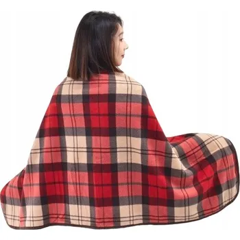 deka MĚKKÁ TEPLÁ DEKA PONČO ZAPÍNÁNÍ ČERVENÁ