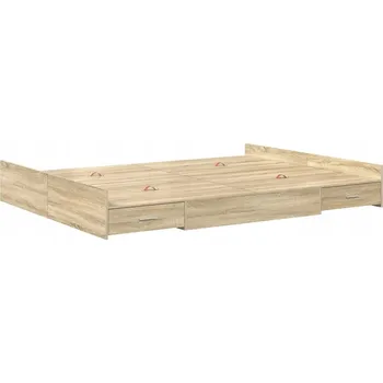 Postel Rám postele s úložným prostorem Dub Sonoma 140 x 190 cm