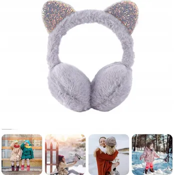 Čepice KOČIČÍ UŠI DESIGN UŠIHŘIJÍCÍ ZIMNÍ PLYŠOVÉ NÁKRYTY NA UŠI HLAVY ZIMNÍ DOPLŇKY