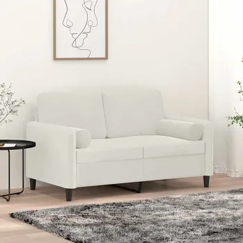 Polštář vidaXL Dekorační polštáře 2 ks Ø 15 x 50 cm samet [349515] Barva: krémová