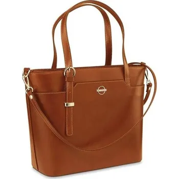 Kabelka Betlewski shopper kabelka z pravé lícové kůže hnědá