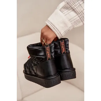 Dívčí obuv Dámské sněhule D.Franklin na platformě – černé Velikost: 38