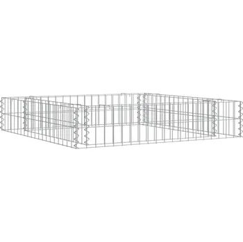 gabiony vidaXL Gabionový vyvýšený záhon pozinkovaná ocel 100 x 100 x 20 cm [151311]