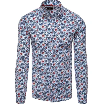 Pánská vzorovaná košile DX2427 Barva: Bílá, Velikost: M