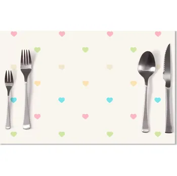 prostírání Sablio Prostírání Barevná srdíčka na béžové: 40x30cm