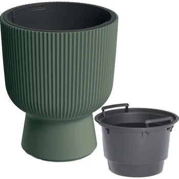 Květináč KVĚTINÁČ MILLY NA NOŽI PRŮMĚR 24 CM ZELENÁ PINA