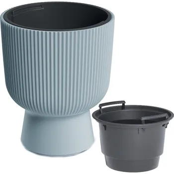 Květináč KVĚTINÁČ MILLY NA NOŽCE PRŮMĚR 24 CM SVĚTLE ŠEDÝ