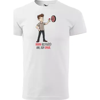 Sablio Tričko s potiskem Hrdina bez pláště? Ano, jsem šipkař - bílé XL