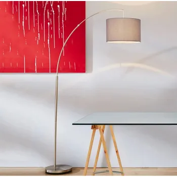 Stojací lampa Brilliant 13258/22 Oblouková stojací lampa CLARIE šedá