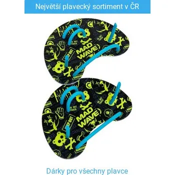 Plavecké rukavice Plavecké packy Mad Wave Finger Paddles Fun Černo/žlutá