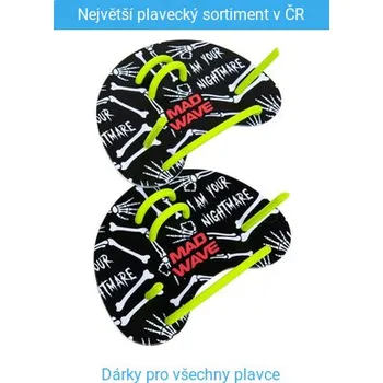 Plavecké rukavice Plavecké packy Mad Wave Finger Paddles Fun Černá/šedá
