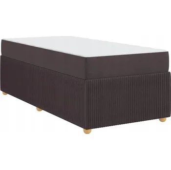 Postel Rám postele s matrací, tmavě hnědá, 80 x 200 cm, textil