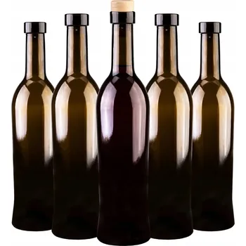 Sklenice 5x Toskánské láhve na víno, vodku, džus 500 ml + korky