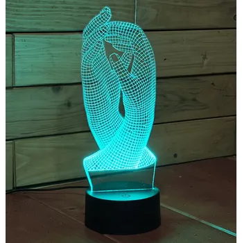 Stojací lampa LED Lampa Propletené Ruce Dálkový Ovladač Jméno Věnování